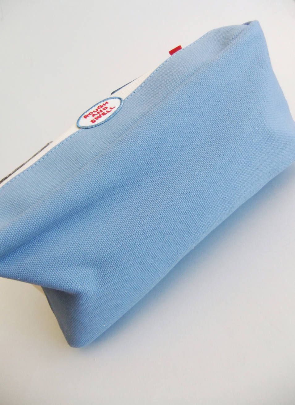 PATCH TOTE NAVY  ミニトートバッグ ( WHITE × SAX )