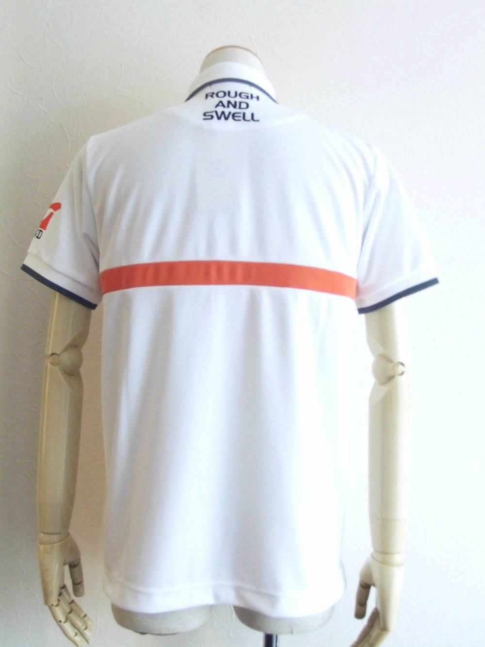 SLIM HORIZON POLO ( WHITE × ORANGE )  半袖ポロシャツ