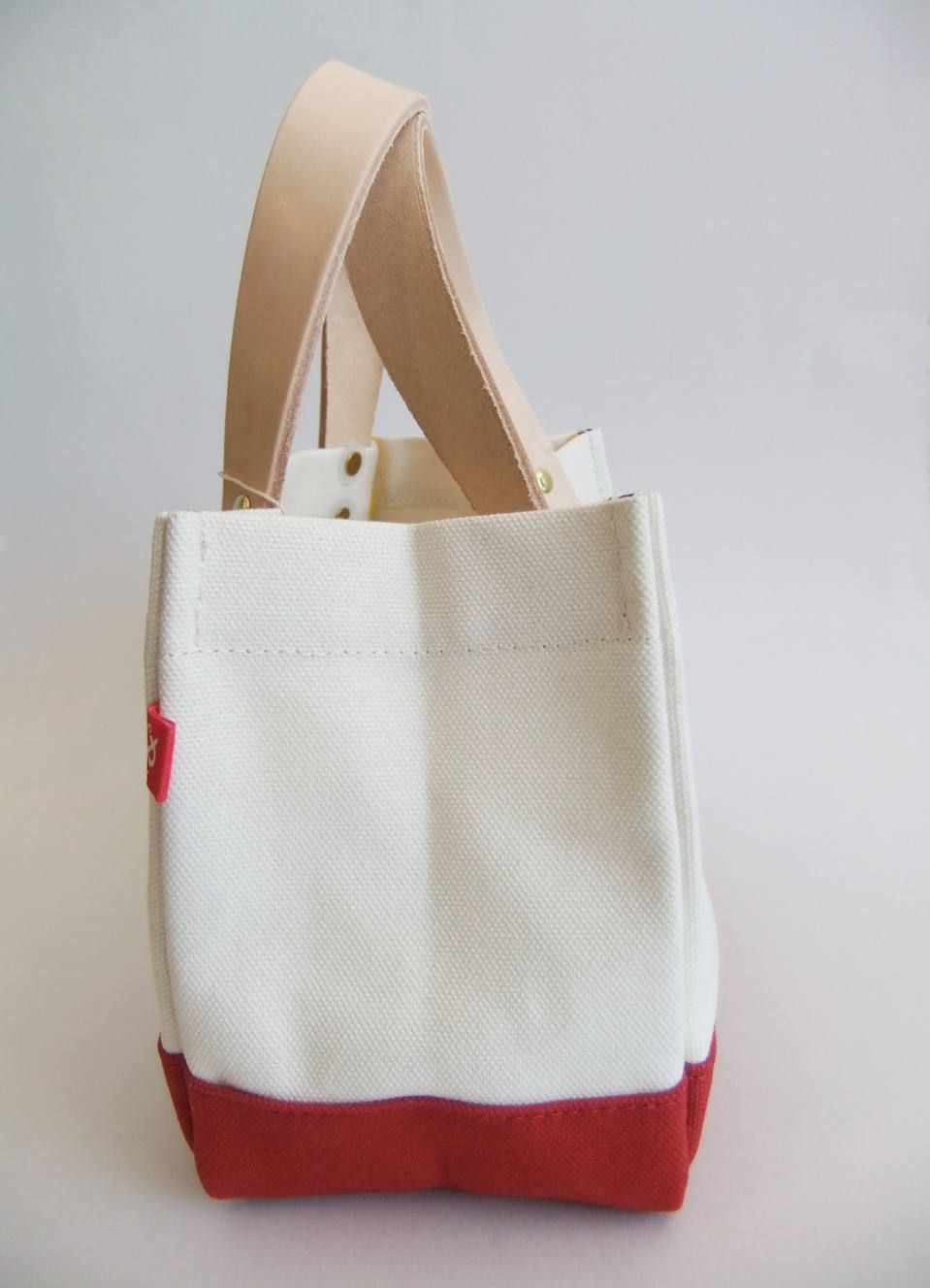 PATCH TOTE NAVY  ミニトートバッグ ( WHITE × RED )