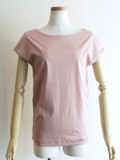 フレンチスリーブ コットン Tシャツ (モスピンク)