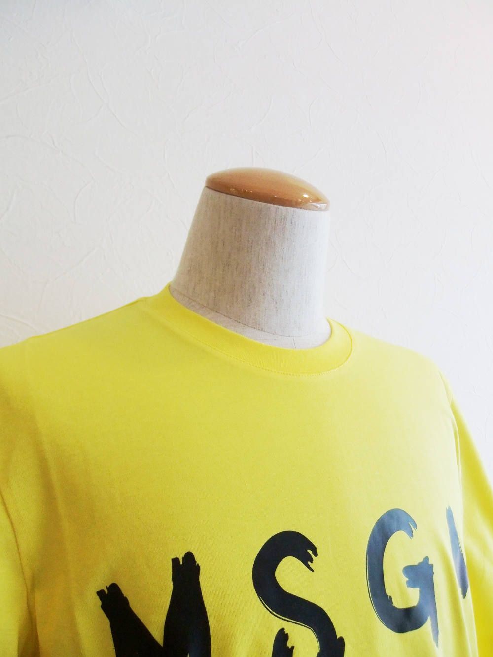 手描き ロゴプリント コットン T-シャツ (YELLOW)