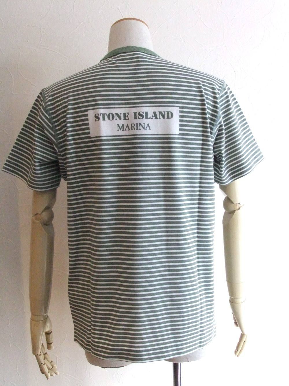 STRIPED  プリント切替 クルーネック Tシャツ  7015233X3