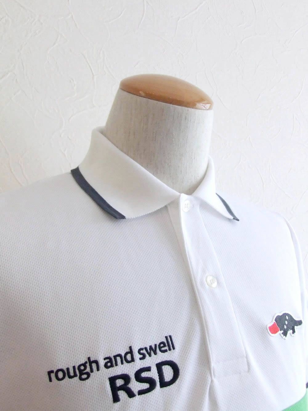SLIM HORIZON POLO ( WHITE × GREEN )  半袖ポロシャツ