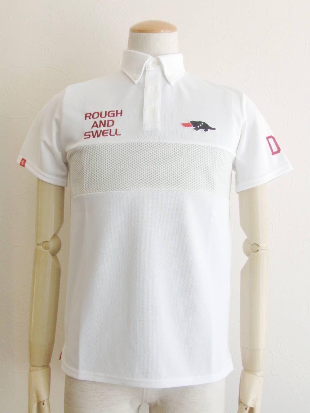 BUMP POLO (WHITE) 鹿の子半袖ポロシャツ