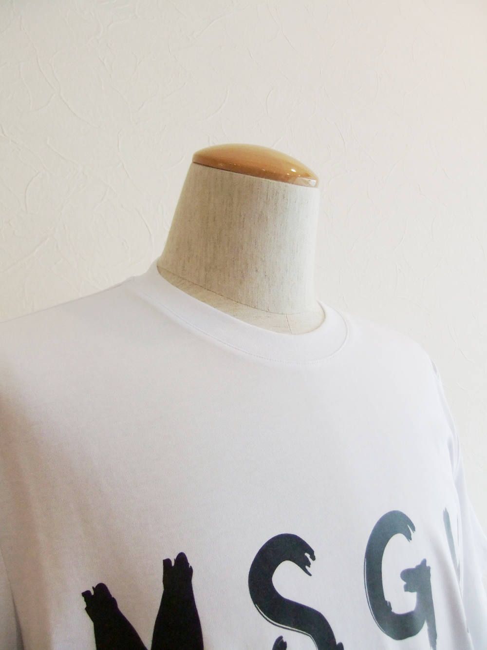手描き ロゴプリント コットン T-シャツ (WHITE)