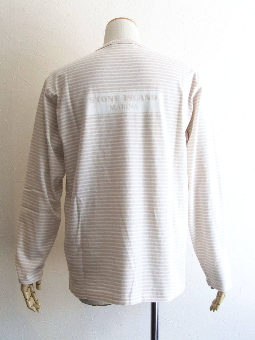 STRIPED  プリント切替 クルーネック L/Tシャツ  7015244X4