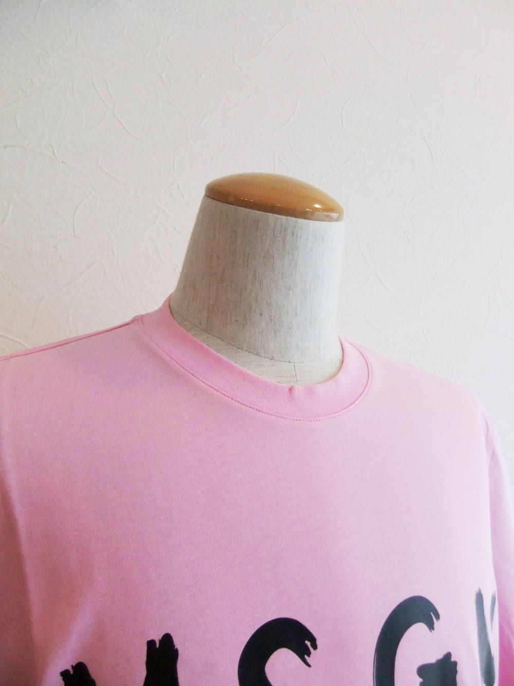 手描き ロゴプリント コットン T-シャツ (PINK)