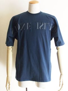 'OLD' DYE TREATMENT ロゴ刺繡 クルーネック Tシャツ (NAVY)