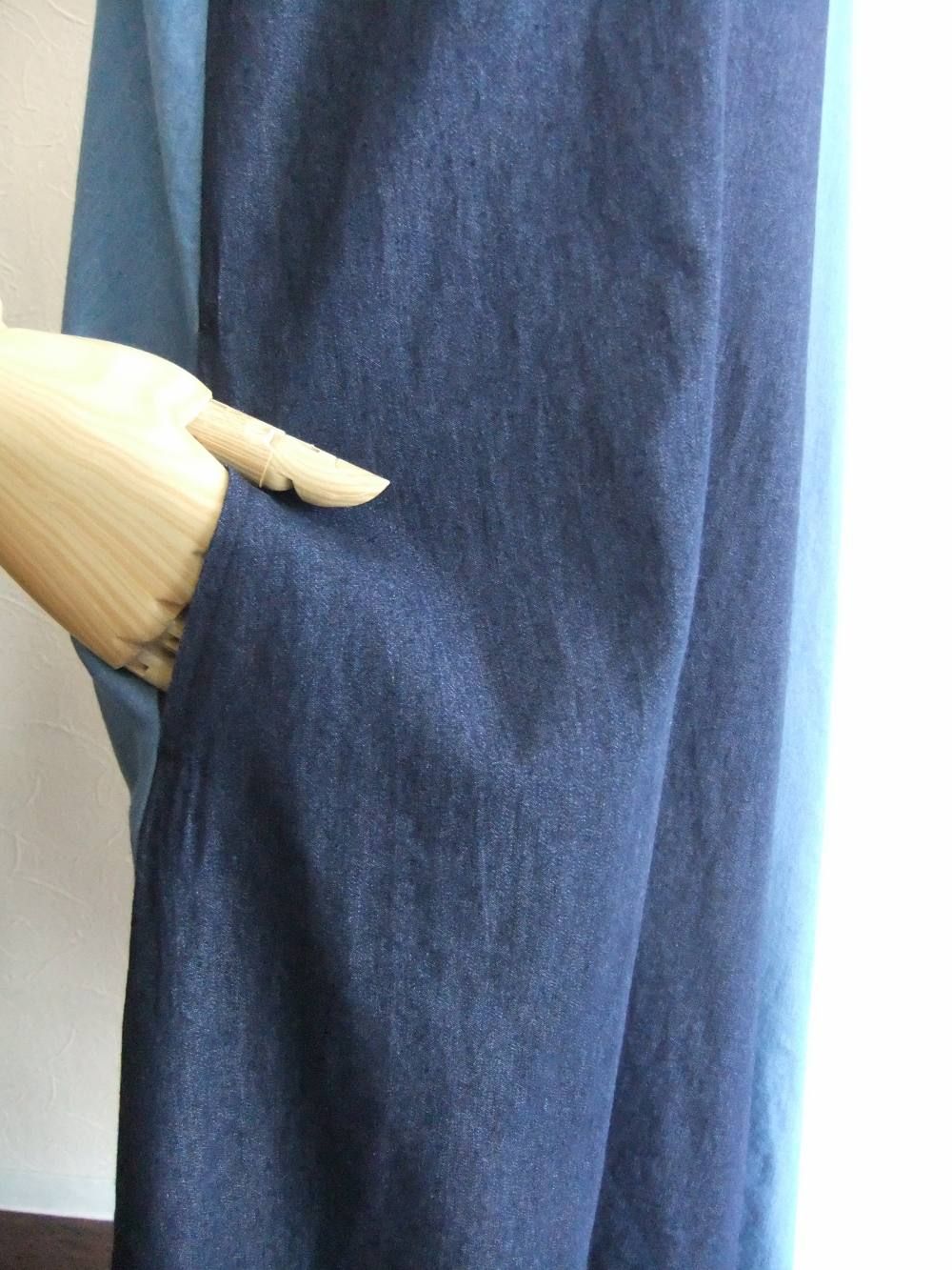 【CHILLE'A】 6oz デニム Aライン マキシ ワンピース AD-73051-25