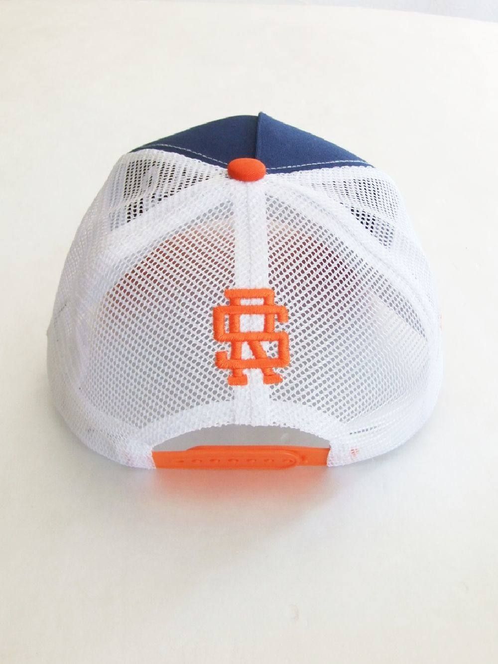 MESH TOUR CAP ( NAVY × ORANGE ) ロゴ入りキャップ