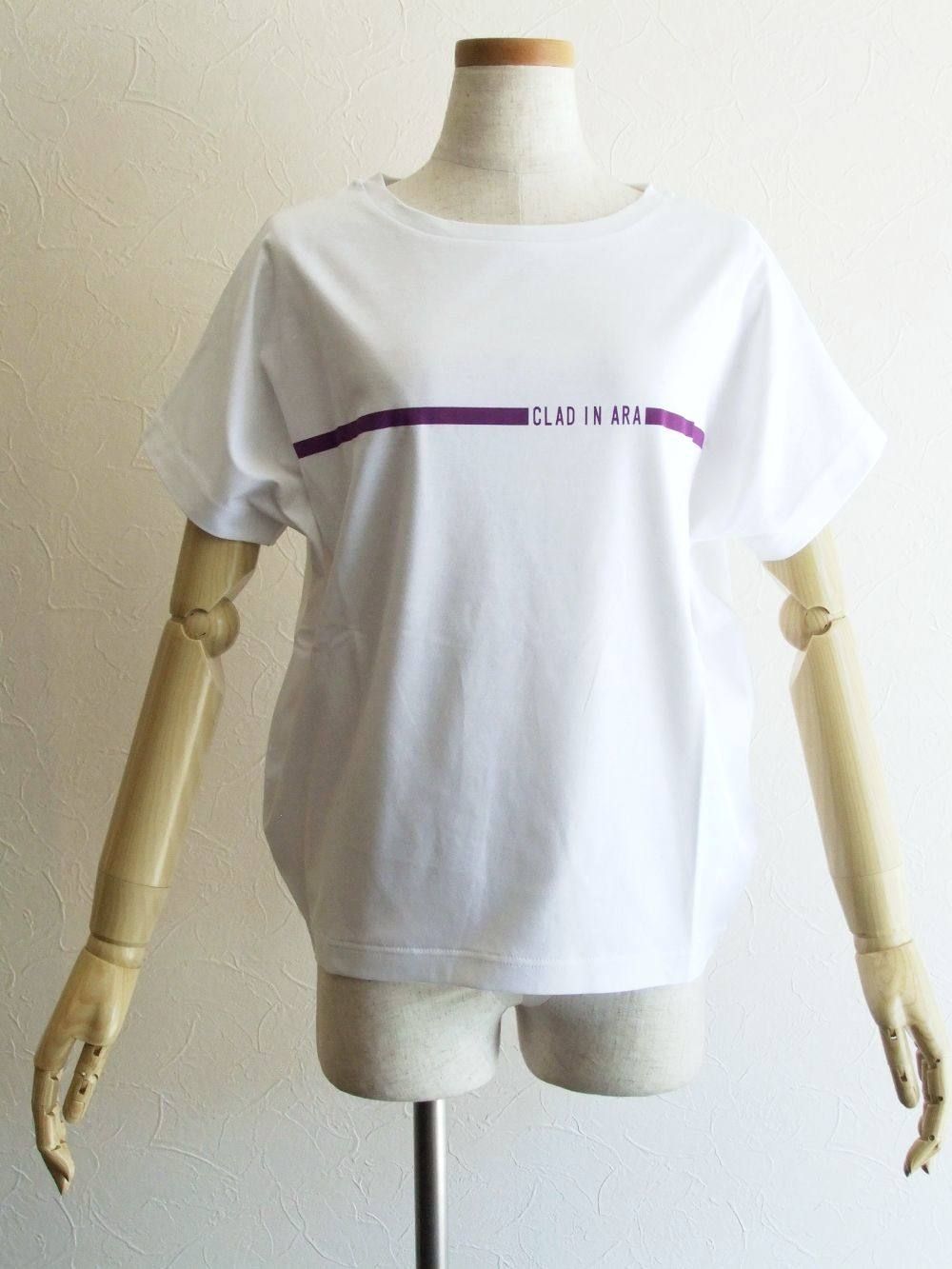 ラインプリント Tシャツ (パープルライン)  192025