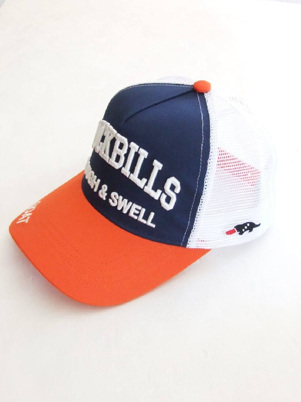 MESH TOUR CAP ( NAVY × ORANGE ) ロゴ入りキャップ
