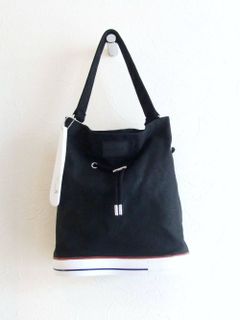 キャンバス 巾着型トートバッグ C-2 TYPE  (ブラック)