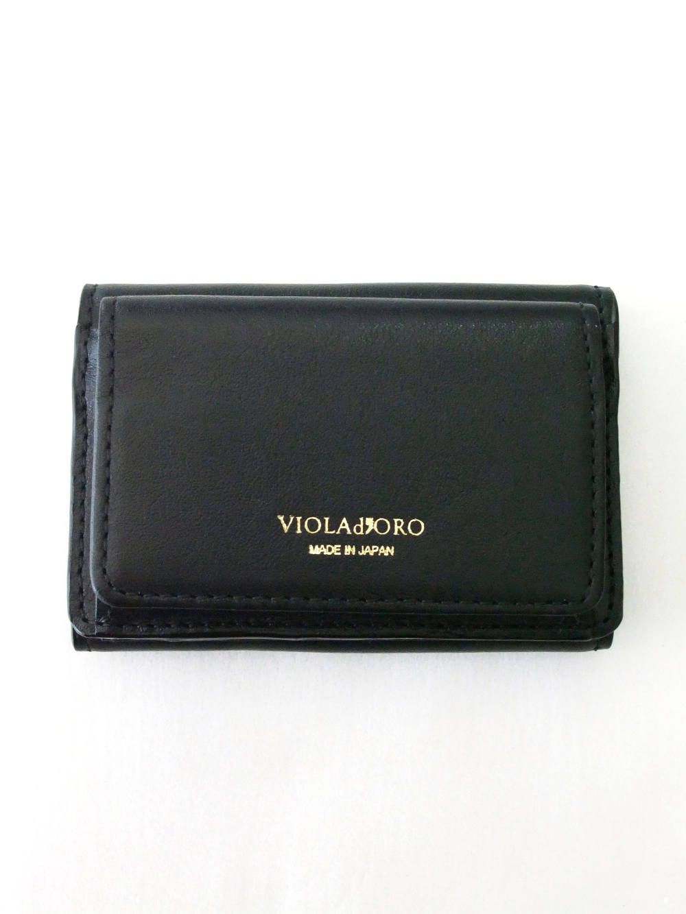 VIOLAd'ORO - 三つ折り財布 SS (ブラック) PORTA V-5041 | 4.444glad