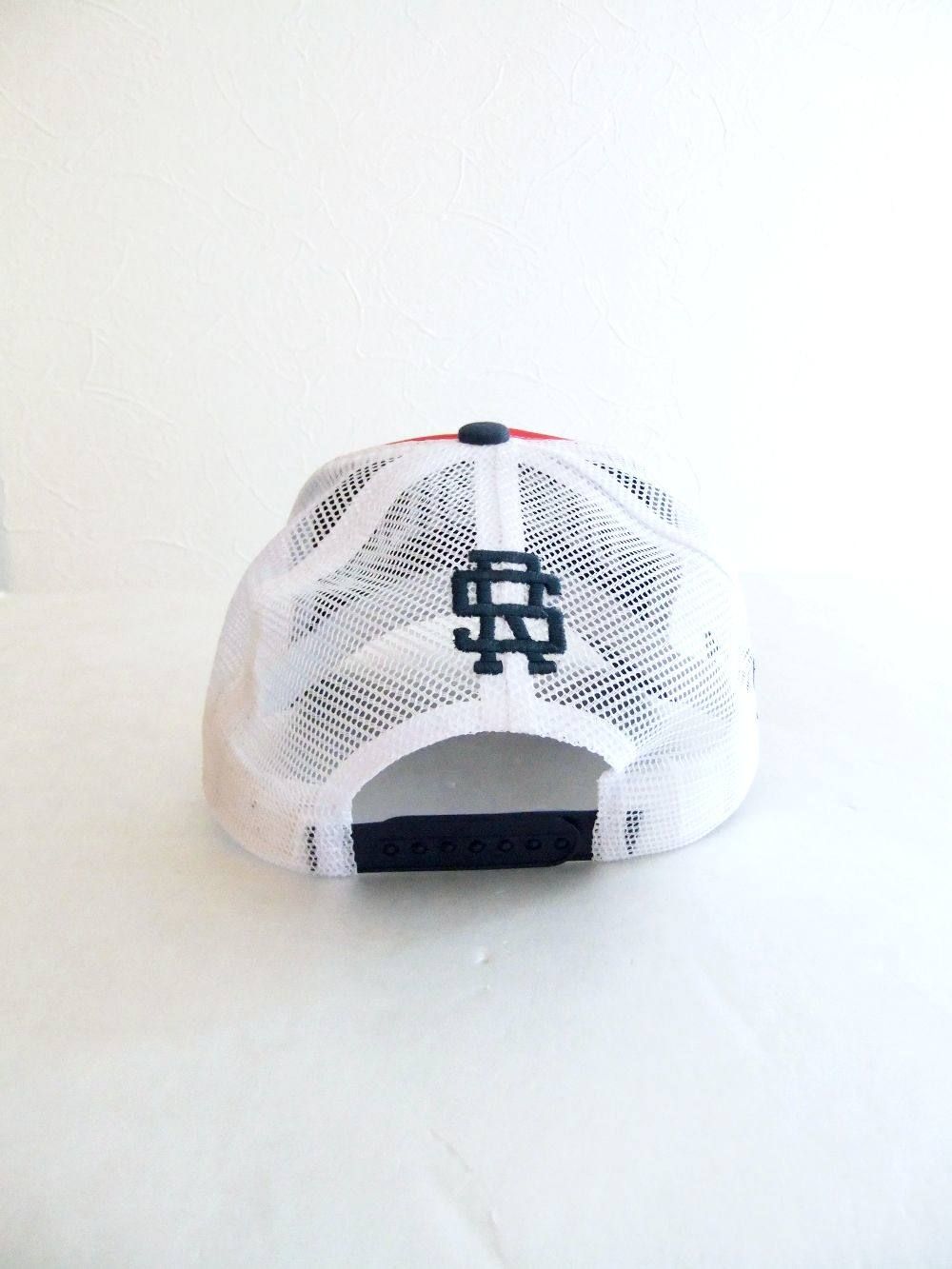 MESH TOUR CAP ( RED × BLUE GRAY ) ロゴ入りキャップ