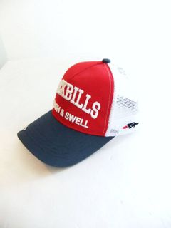 MESH TOUR CAP ( RED × BLUE GRAY ) ロゴ入りキャップ
