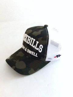 MESH TOUR CAP CAMO ( OLIVE ) ロゴ入りキャップ