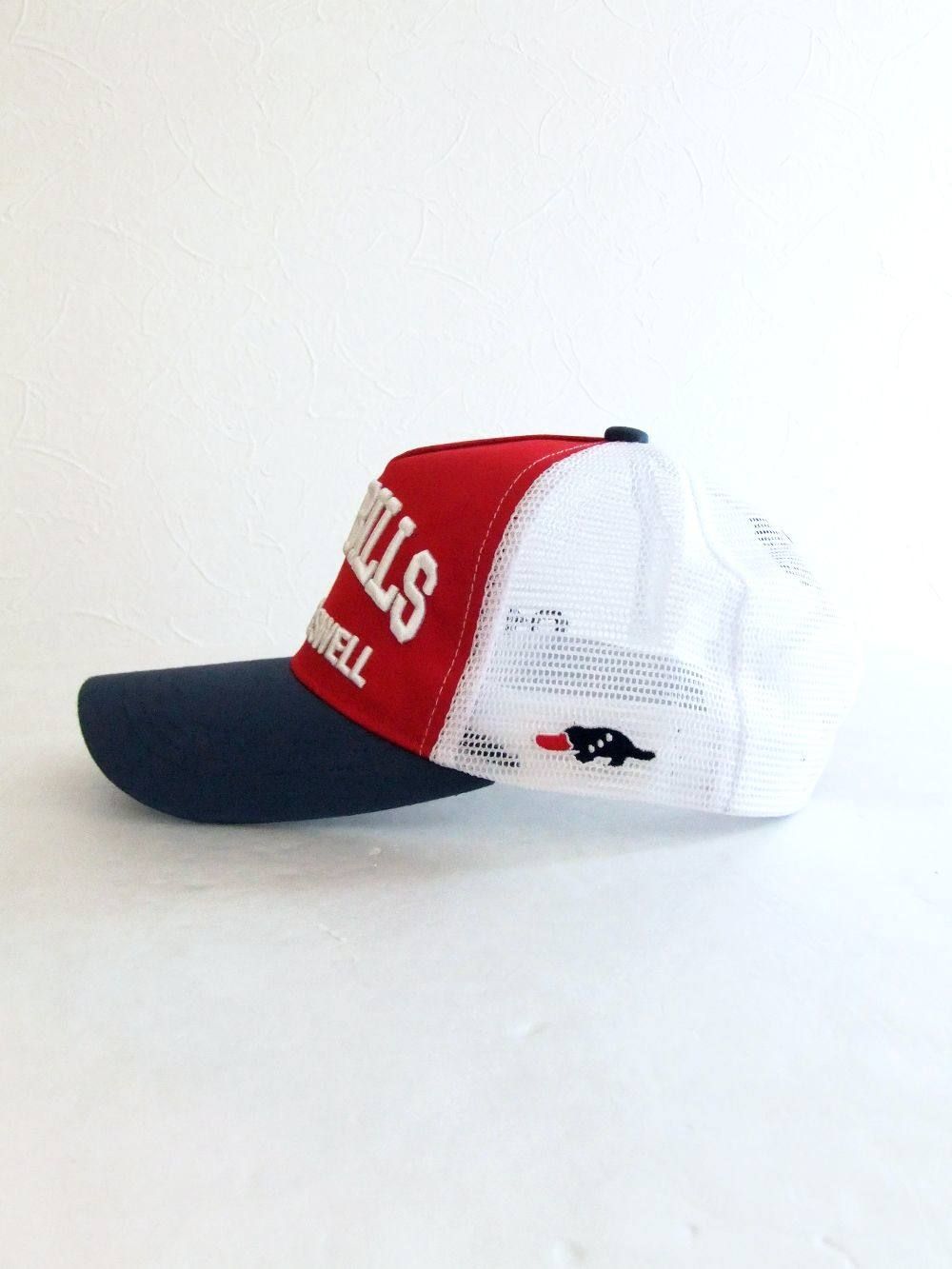 MESH TOUR CAP ( RED × BLUE GRAY ) ロゴ入りキャップ
