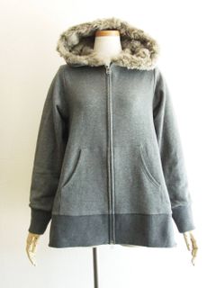 【MOOLA】 スウェット バックフレアー パーカー (チャコールグレー) 819315