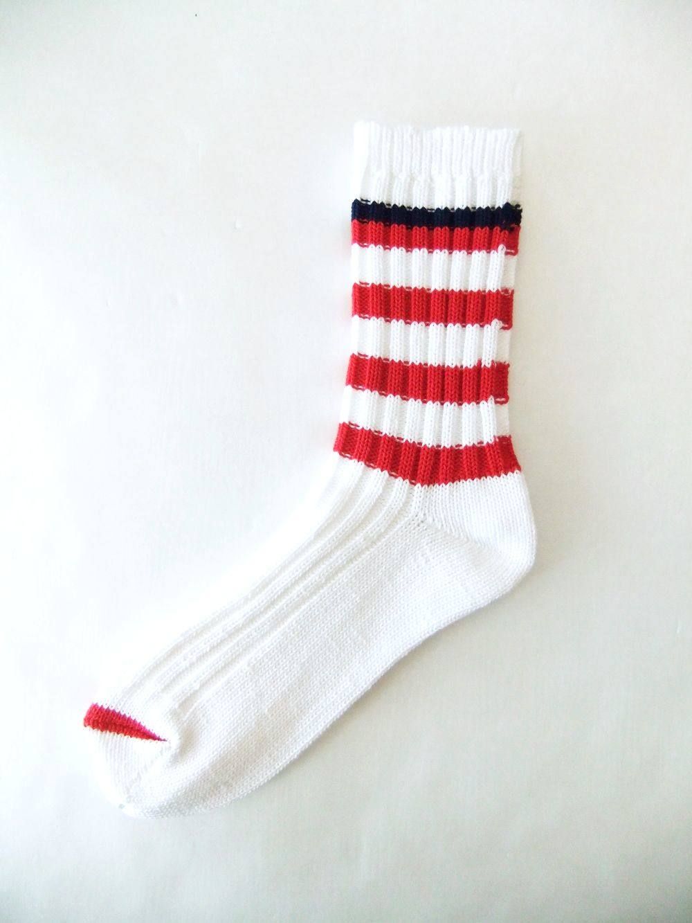 ZEBRA SOX   ボーダーカラーソックス ( ホワイト×レッド ) RSA-19205