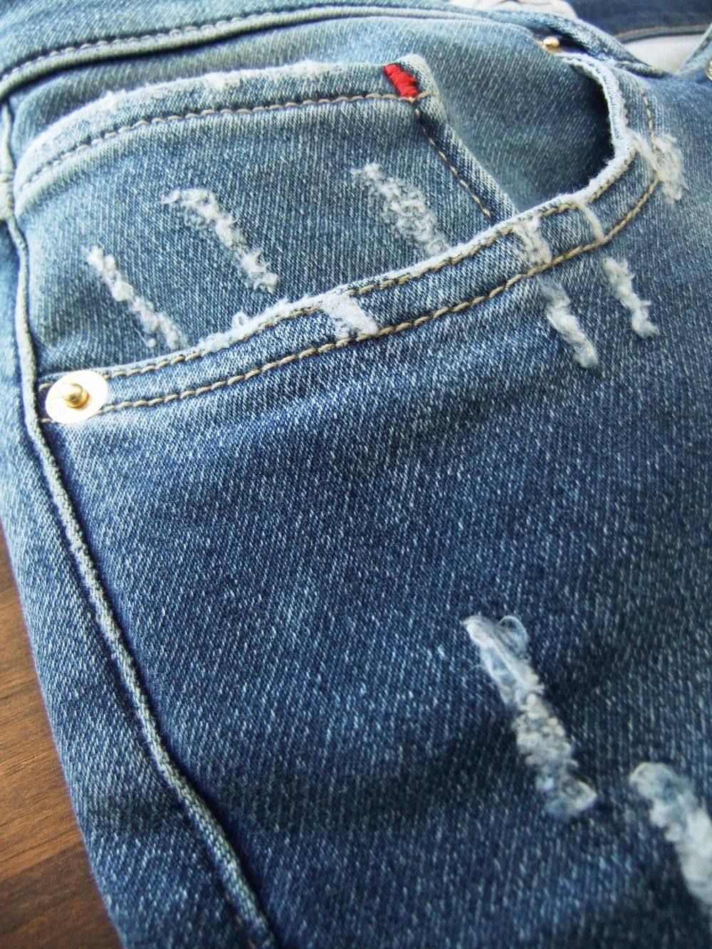 ジャジーダメージデニムパンツ  JERSEY EASY DENIM PANT