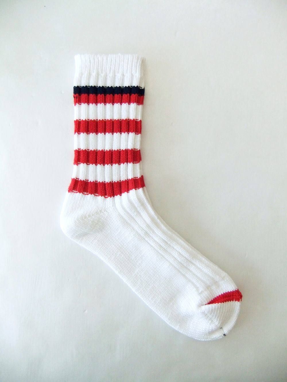 ZEBRA SOX   ボーダーカラーソックス ( ホワイト×レッド ) RSA-19205
