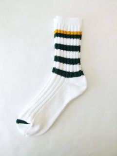 ZEBRA SOX   ボーダーカラーソックス ( ホワイト×グリーン ) RSA-19205