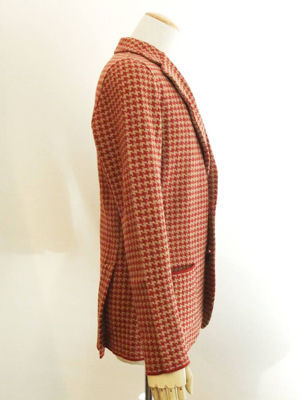 KNIT 2B JACKET ハウンドツース ニットジャケット (レッド)LJM56-53014