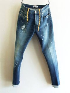 ジャジーダメージデニムパンツ  JERSEY EASY DENIM PANT