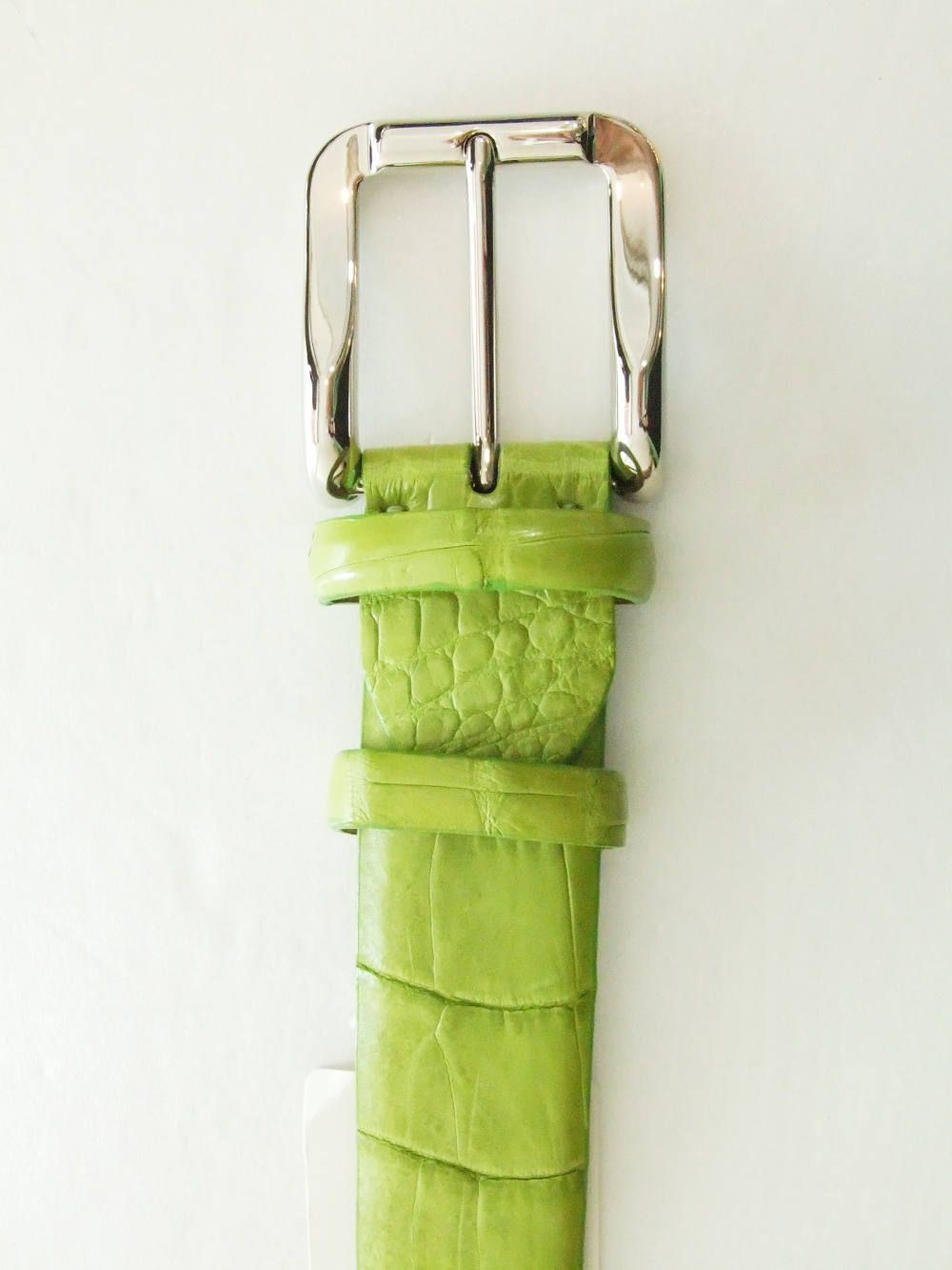 クロコダイル CROCODILE LEATHER BELT (グリーン)