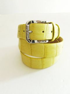 クロコダイル CROCODILE LEATHER BELT (イエロー)