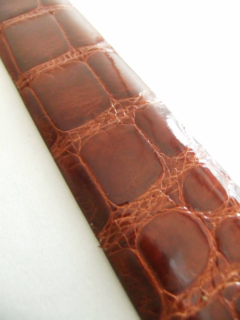 クロコダイル CROCODILE LEATHER BELT (ブラウン)