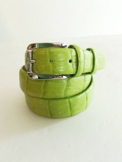 クロコダイル CROCODILE LEATHER BELT (グリーン)