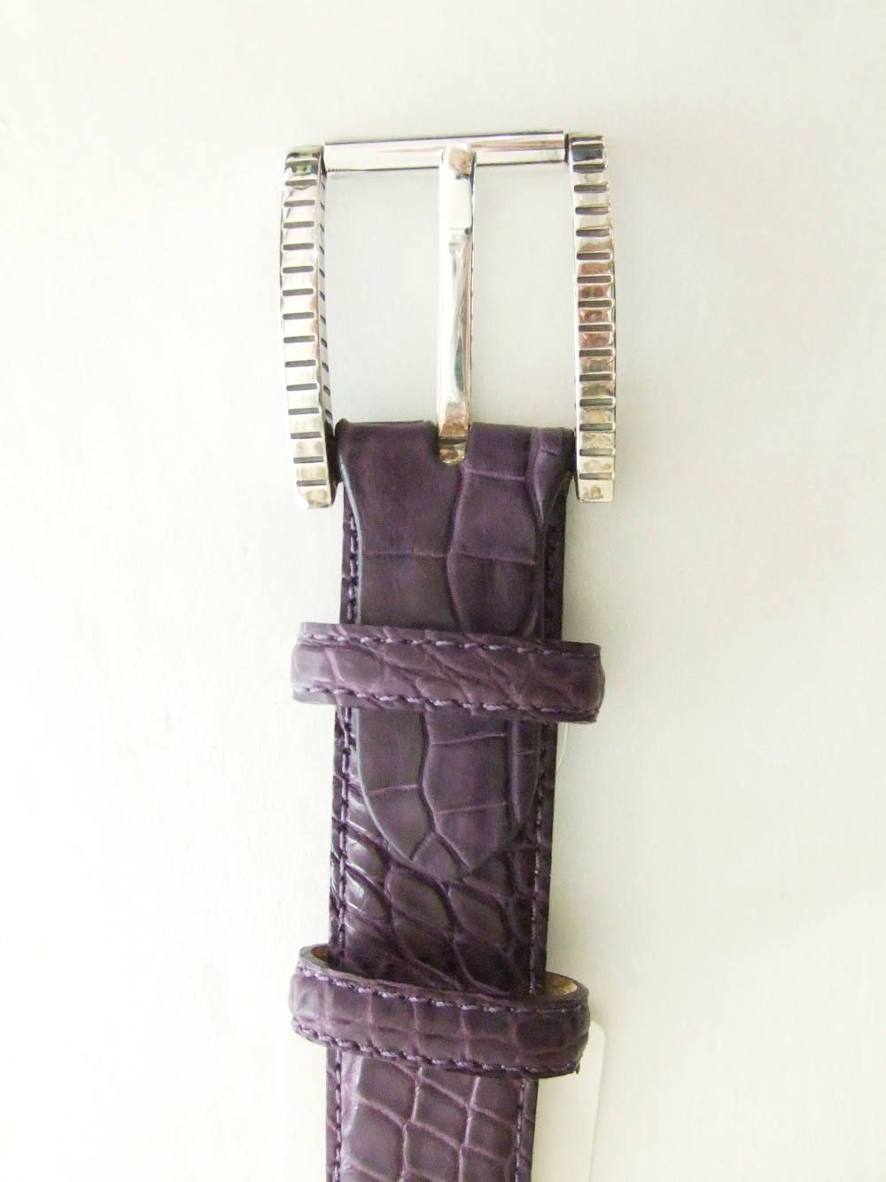 クロコダイル CROCODILE LEATHER BELT (パープル)