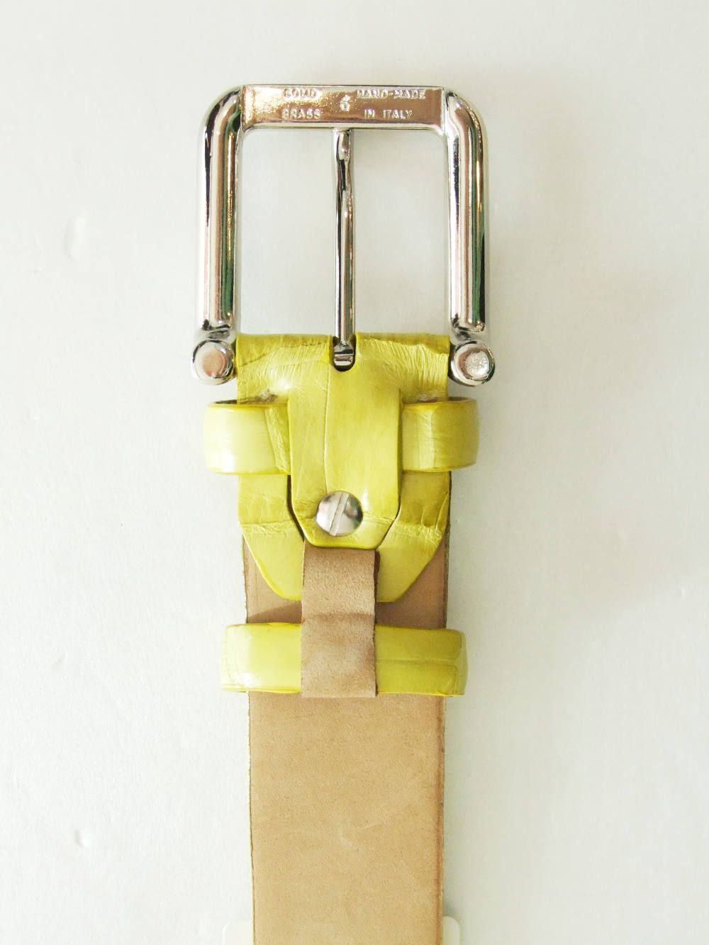 クロコダイル CROCODILE LEATHER BELT (イエロー)