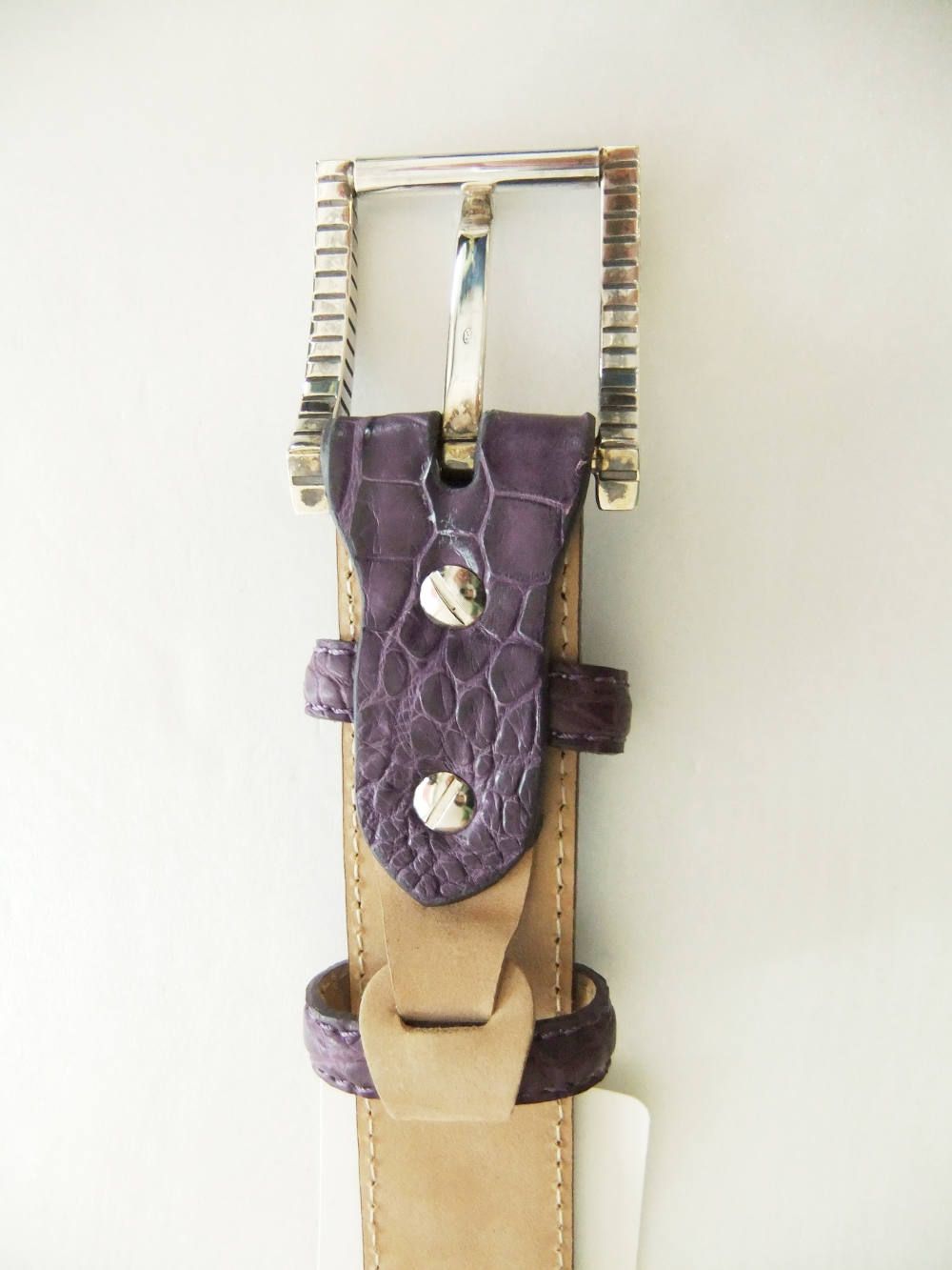 クロコダイル CROCODILE LEATHER BELT (パープル)