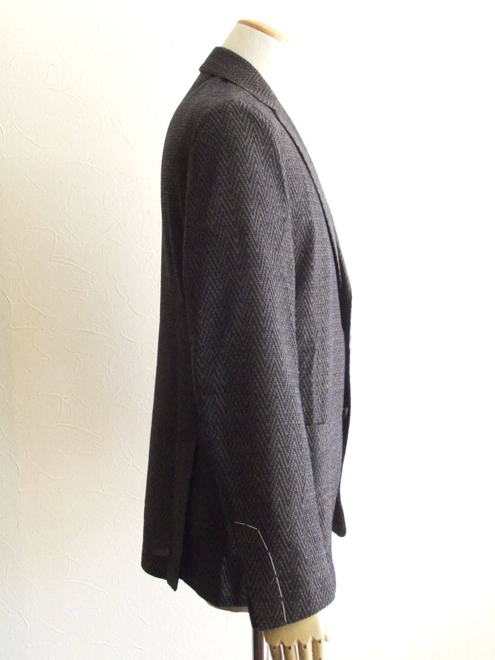 【LIKNIT】 KNIT 2B JACKET ヘリンボーン ニットジャケット ILLKJ1JQ-IL53037