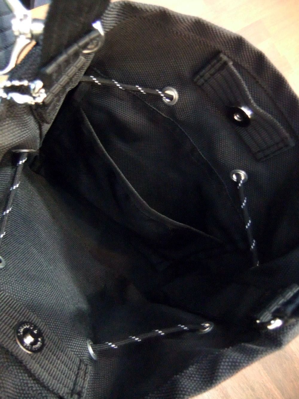シルキーポリエステル 巾着型 トートバッグ N-2 TYPE  (ブラック)