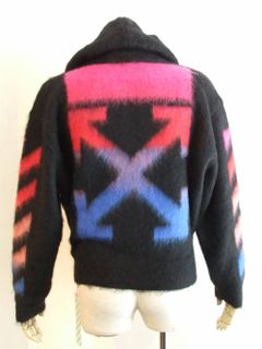 DIAG BRUSHED MOHAIR ZIP HOODI ( BLACK ) モヘア ニットパーカー