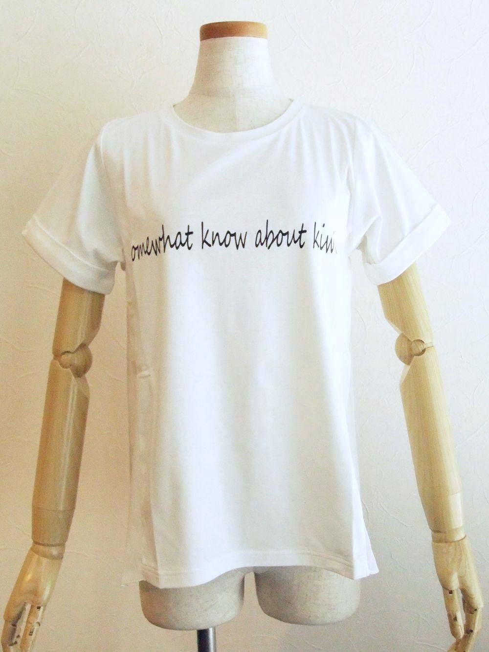 【MOOLA】  バック フレアー Tシャツ (ホワイト)  820102A