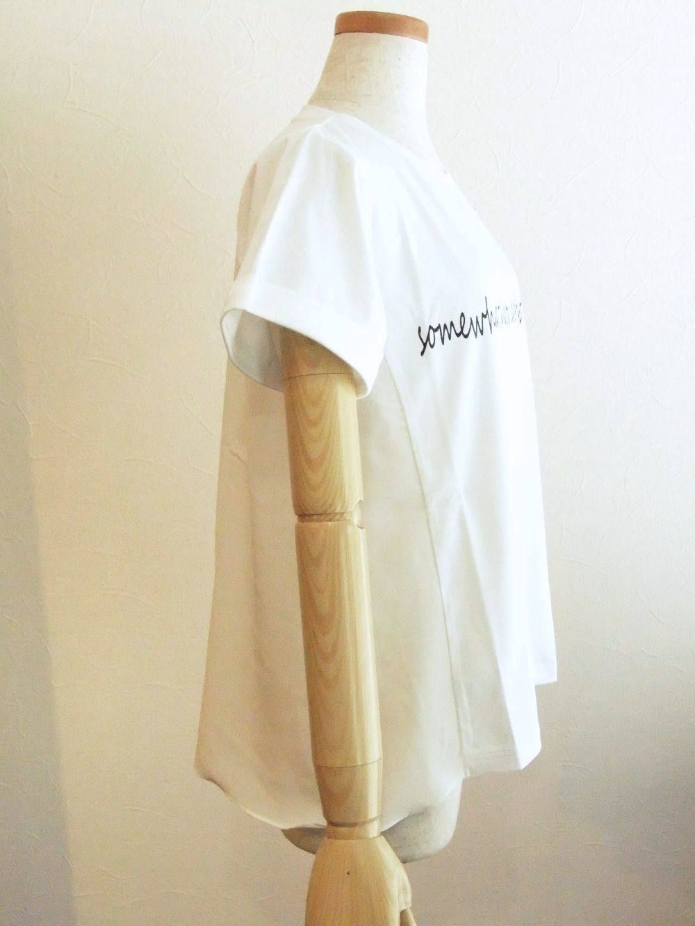 【MOOLA】  バック フレアー Tシャツ (ホワイト)  820102A