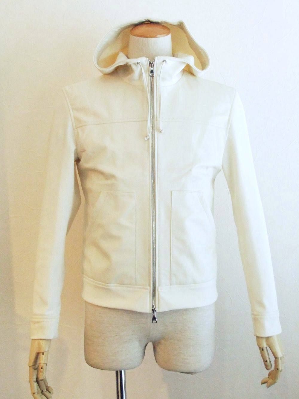 PETER  メンズ ラムスキン ナイロン 切り替え ジップアップパーカー  N SILK