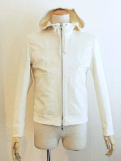 PETER  メンズ ラムスキン ナイロン 切り替え ジップアップパーカー  N SILK