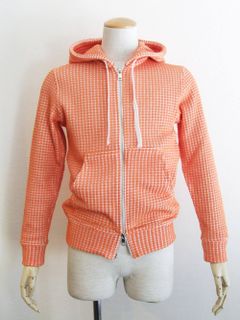 CAVIANA   コットンワッフル ダブルジップパーカー ( ORANGE )