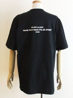 《LADIES》 ミニロゴ + バックロゴ プリント コットン Tシャツ (ブラック)  2841MDM211