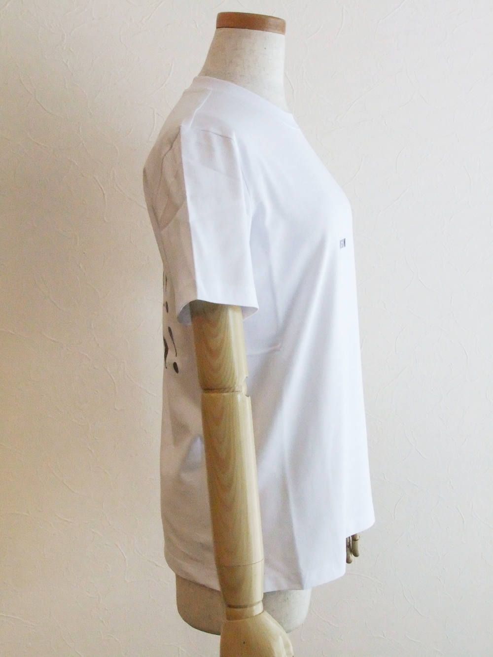 《LADIES》 バック ロゴプリント コットン T-シャツ (ホワイト)  2841MDM225