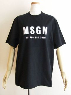 《LADIES》 ニューロゴ プリント コットン Tシャツ (ブラック)  2841MDM92