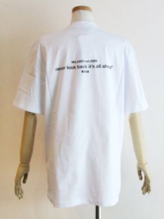 《LADIES》 ミニロゴ + バックロゴ プリント コットン Tシャツ (ホワイト)  2841MDM211
