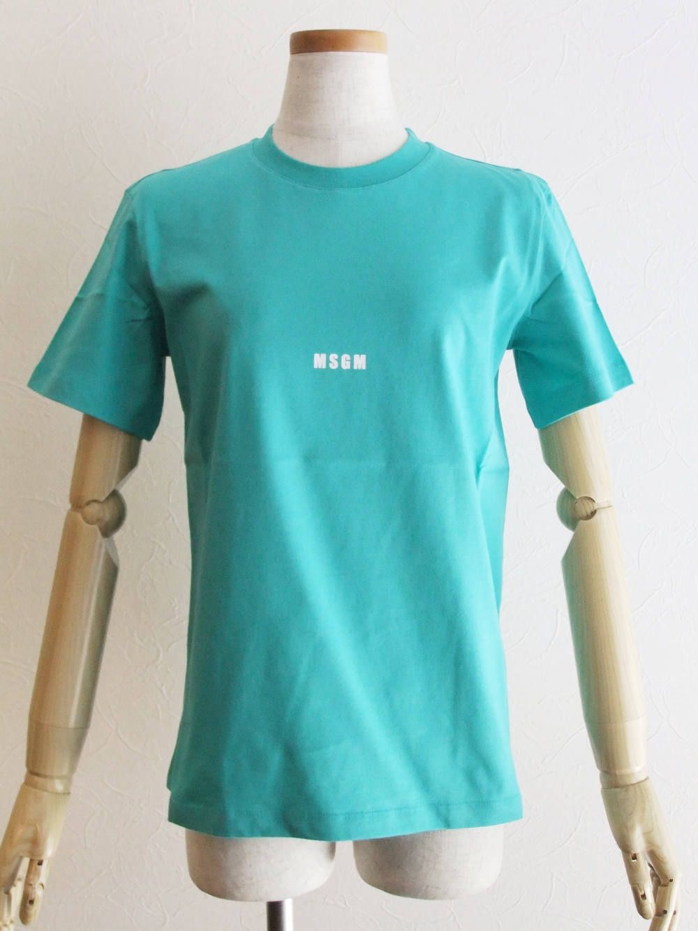 《LADIES》 バック ロゴプリント コットン T-シャツ (ミントグリーン)  2841MDM225