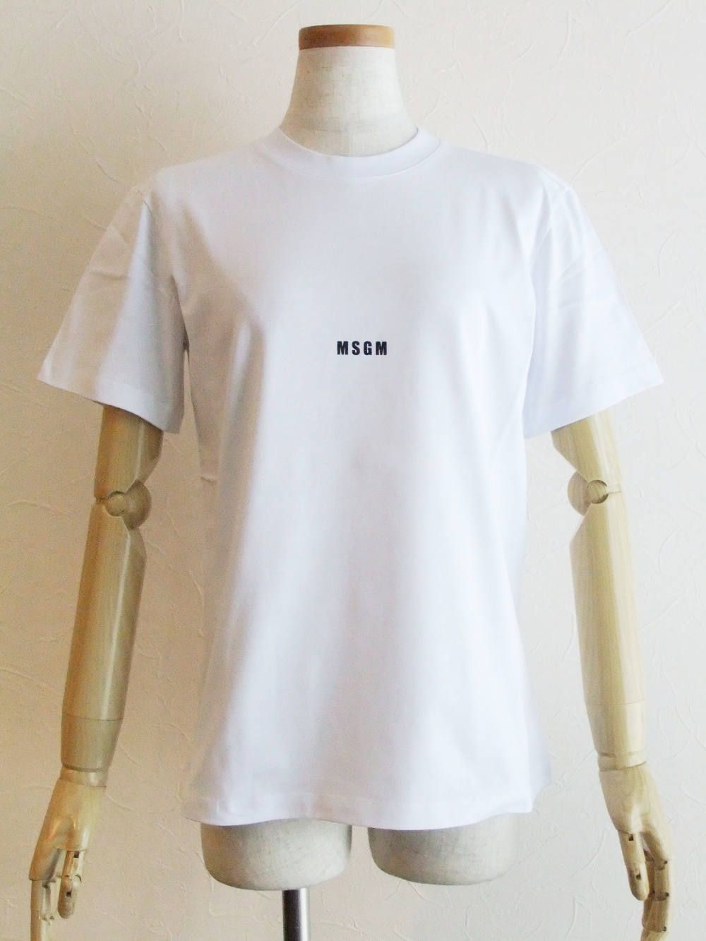 《LADIES》 バック ロゴプリント コットン T-シャツ (ホワイト)  2841MDM225